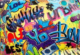 Graffiti details op springkussen