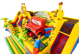 Giraffe palmboom papegaai safari thema springkussen opblaasbaar