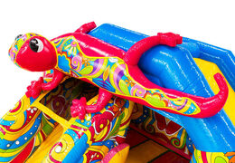 Grote roze salamander op Slidecombo springkussen te koop bij JB