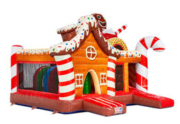 Zijkant van springkasteel Multiplay Gingerhead gingerbread thema
