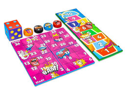 Kleurrijk spellenset voorkant van Softplay in Comic thema