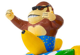 3D figuur op springkussen Dubbelslide aap met banaan thema beach