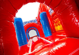 Binnenkant van springkussen Dubbelslide Multiplay blauw rood geel