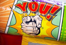 Comic thema Midi Bounce springkussen, bestel vandaag nog bij JB Inflatables
