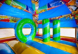 Opvallend A-frame Super Comic springkussen, ideaal voor feestjes en evenementen