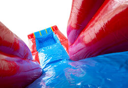 Kleurrijke A-frame Super Comic springkussen in Comic thema voor verhuurders, bestel nu online