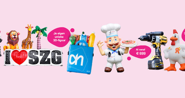 Op maat gemaakte 3D-figuren en product vergroting op aanvraag bij JB Inflatables