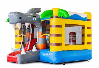 Bestel mini multiplay opblaasbare springkussen in haai thema voor kinderen. Koop opblaasbare springkussens met glijbaan bij JB Inflatables Nederland