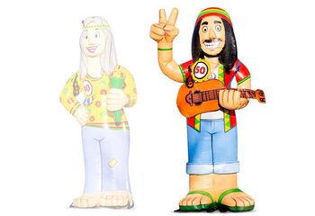 Abraham pop hippie met gitaar in zijn handen kopen als blikvanger voor verjaardagen