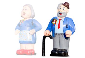 orginele abraham pop met stok en hoedje open als blikvanger voor bij verjaardagen