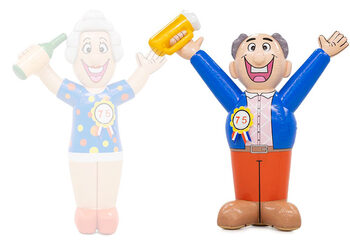 Opblaasbare Abraham pop met bier in zijn hand kopen als blikvanger 