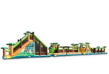 Grote stormbaan springkussen met jungle thema