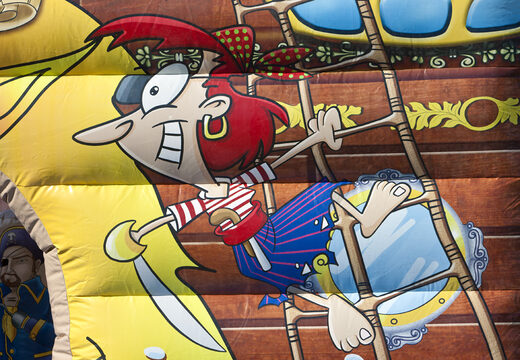 Piraten world slide XL met 3D-obstakels bestellen voor kinderen. Koop opblaasbare glijbanen nu online bij JB Inflatables Nederland 