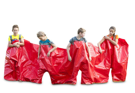 Funbroek 4 persoons Rood voor zowel oud als jong bestellen. Koop opblaasbare zeskamp artikelen online bij JB Inflatables Nederland