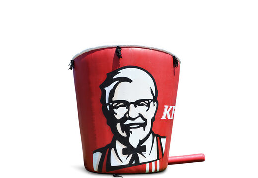 Full colour print 3 meter hoge KFC bucket productvergroting bestellen. Koop opblaasbare productvergrotingen online bij JB Inflatables Nederland 