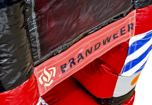 Springkasteel in thema brandweer met een glijbaan en 3D objecten kopen voor kinderen. Bestel springkastelen online bij JB Inflatables Nederland