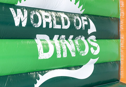 Bestel nu op maat gemaakte World of dinos A Frame Super springkussen met unieke 3D objecten en dino illustraties bij JB Promotions Nederland. Maatwerk opblaasbare reclame springkussens in verschillende soorten en maten te koop