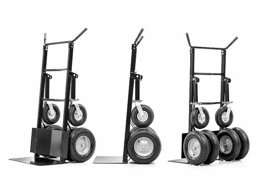 Handige steekwagen zwart kopen met zes wielen voor inflatables