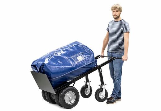 Handige steekwagen zwart kopen met zes wielen voor inflatables