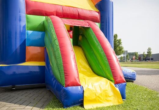 Midi multifun springkussen met glijbaan kopen in standaard thema voor kinderen. Koop springkussens online bij JB Inflatables Nederland