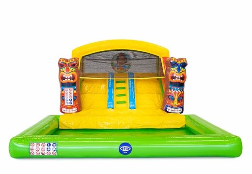 Multifunctioneel splashy bounce slide Hawaï springkussen kopen bij JB Inflatables Nederland. Bestel springkussens online bij JB Inflatables Nederland