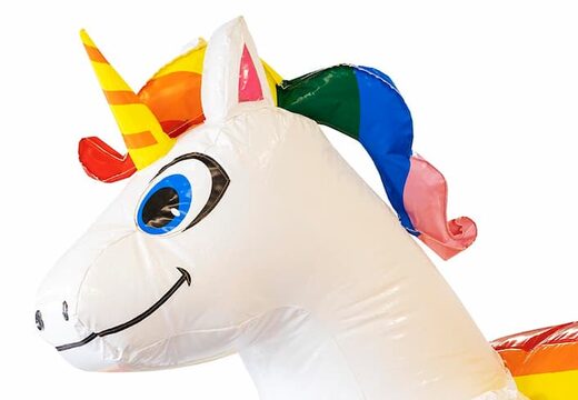 Opblaasbaar splashy slide unicorn springkussen voor kinderen bestellen bij JB Inflatables Nederland. Koop springkussens online bij JB Inflatables Nederland