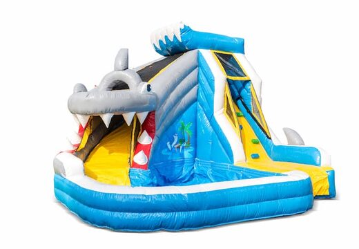 Splashy haai springkussen met bad bestellen bij JB Inflatables Nederland. Koop springkussens online bij JB Inflatables Nederland