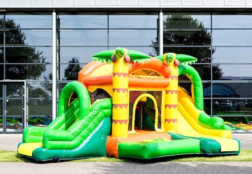 Mini opblaasbare multiplay springkasteel in jungle thema te bestellen voor kinderen. Bestel opblaasbare springkastelen online at JB Inflatables Nederland