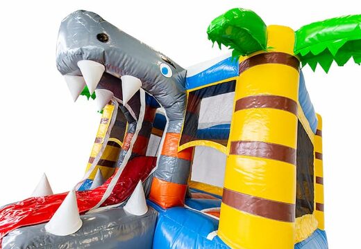 Klein multiplay opblaasbare springkasteel in haai thema met glijbaan te koop voor kinderen. Koop opblaasbare springkastelen bij JB Inflatables Nederland