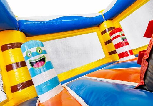 Mini multiplay opblaasbare springkussen met glijbaan te bestellen in haai thema voor kinderen. Koop springkussens online bij JB Inflatables Nederland