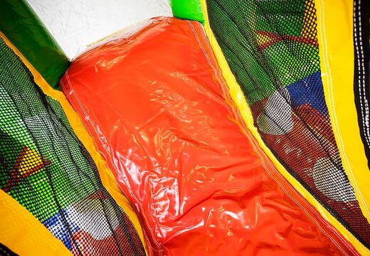 Bestel kleine opblaasbare springkasteel in thema leeuw met glijbaan voor kinderen. Opblaasbare springkastelen online te koop bij JB Inflatables Nederland