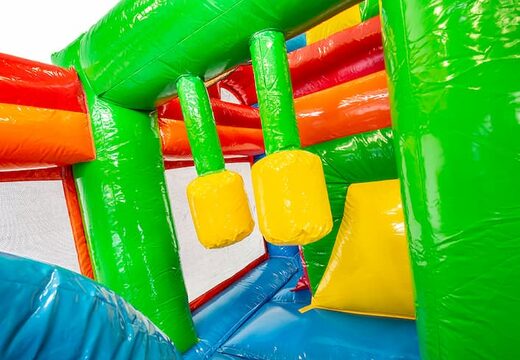 Medium opblaasbare multiplay springkussen met glijbaan in tropisch thema bestellen voor kinderen. Bestel opblaasbare springkussens online at JB Inflatables Nederland