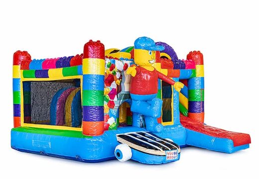 Bestel medium opblaasbare lego springkasteel met glijbaan voor kinderen. Koop opblaasbare springkastelen online at JB Inflatables Nederland 