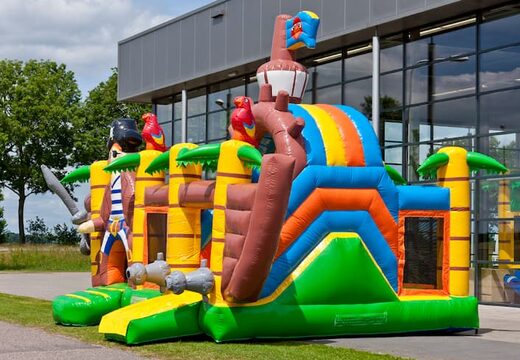 Bestel medium opblaasbare piratenschip springkasteel met glijbaan voor kinderen. Koop opblaasbare springkastelen online at JB Inflatables Nederland 