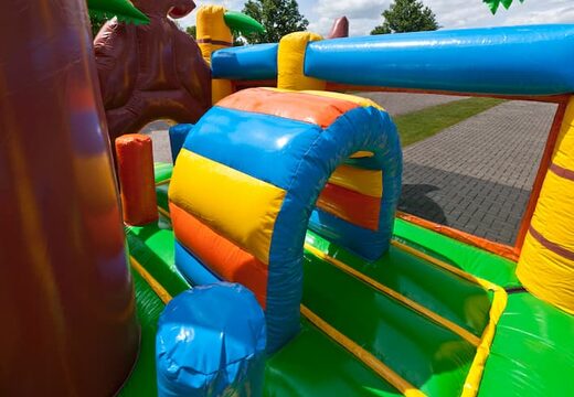 Bestel middelmatig opblaasbare multiplay springkussen in piratenschip thema met glijbaan voor kinderen. Koop opblaasbare springkussens online bij JB Inflatables Nederland