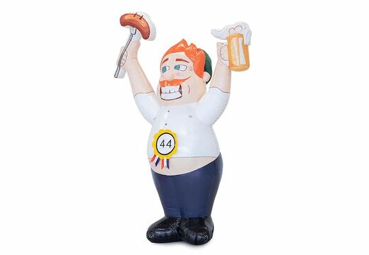 Opblaasbare abraham bourgondier met bier en een worst in zijn hand te koop