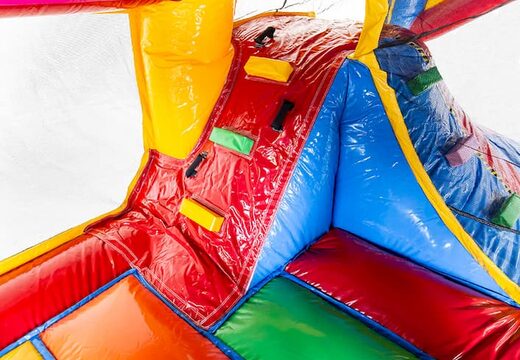 Springkussen in superblocks thema met glijbaan en met binnenin 3D objecten bestellen voor kinderen.  Koop opblaasbare springkussens online bij JB Inflatables Nederland