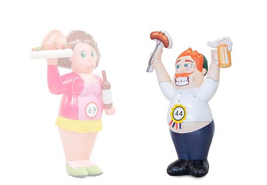 Opblaasbare abraham bourgondier met bier en een worst in zijn hand kopen