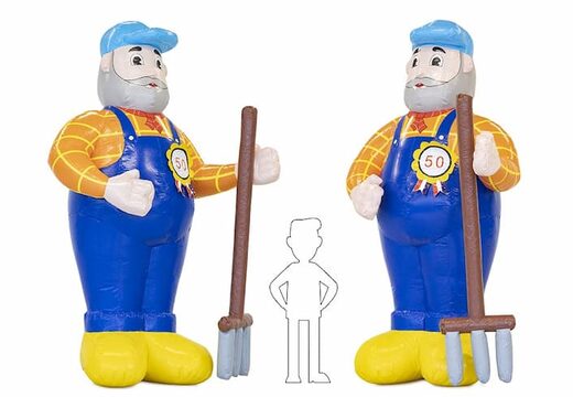 Opblaas Abraham pop boer in de tuin blikvanger kopen voor 50 verjaardag feest jubileum bij JB Inflatables