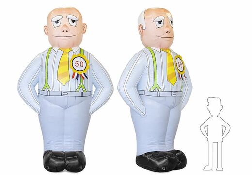 Koop opblaasbare Abraham pop getint blikvanger 50 verjaardag jubilaris feest bij JB Inflatables