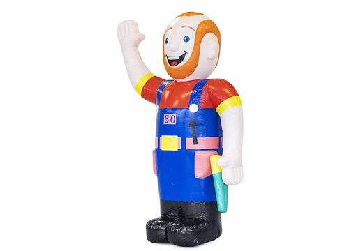 Opblaasbare Abraham pop blikvanger in thema klussen kopen voor verjaardag 50 jubilaris bij JB Inflatables