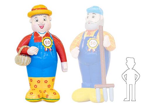 Opblaasbare sarah boerin pop met mandje in de hand kopen als blikvanger