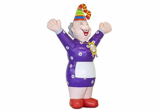 Opblaasbare Sarah pop hoera blikvanger bestellen voor jubilaris 50 verjaardag jubileum bij JB Inflatables