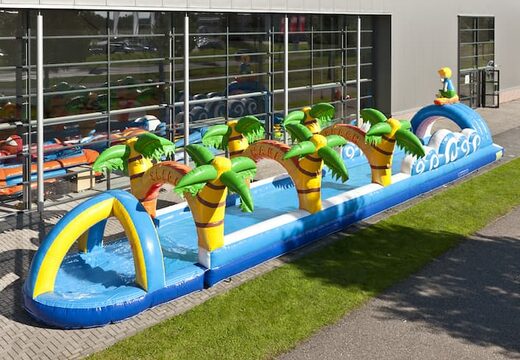 Spectaculaire opblaasbare beach buikschuifbaan 18meter lang met een extra brede baan bestellen voor kinderen. Koop opblaasbare buikschuifbanen nu online bij JB Inflatables Nederland