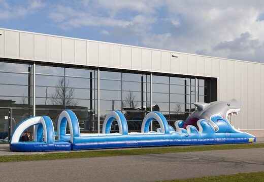 Spectaculaire opblaasbare haai buikschuifbaan 18meter lang met een extra brede baan bestellen voor kinderen. Koop opblaasbare buikschuifbanen nu online bij JB Inflatables Nederland