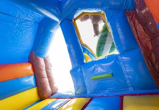 Opblaasbaar springkussen in aloha thema met glijbaan bestellen voor kinderen