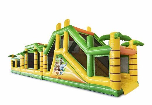 Modulaire 19 meter jungle stormbaan met passende 3D objecten kopen voor kinderen. Bestel opblaasbare stormbanen nu online bij JB Inflatables Nederland