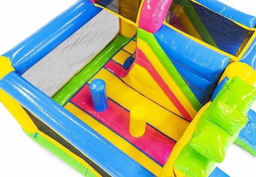 Bestel opblaasbaar springkussen met glijbaan in hawaii thema voor kinderen