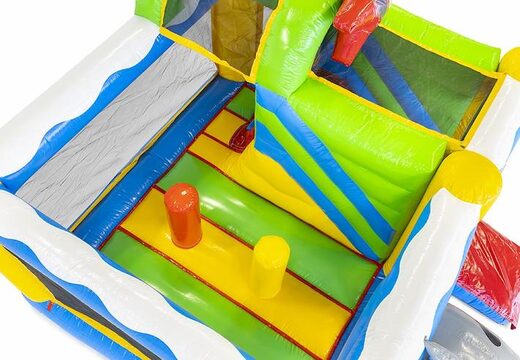 luchtkussen opblaasbaar met glijbaan in piraten thema voor kinderen kopen