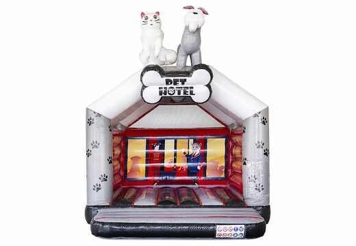 standaard opblaasbaar springkussen in dierenhotel thema kopen voor kinderen